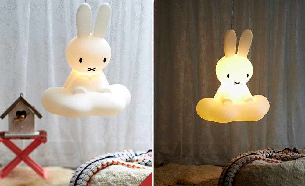 Mẫu đèn hình Thỏ Miffy ngồi trên đám mây