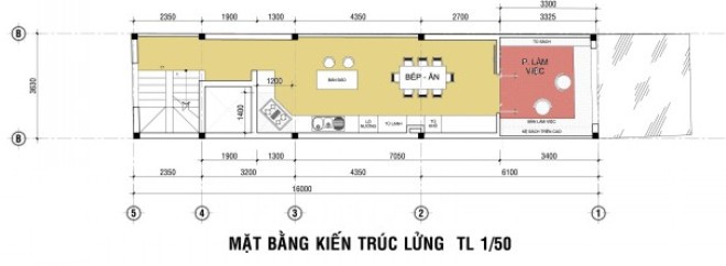 Bản thiết kế mặt bằng tầng lửng.