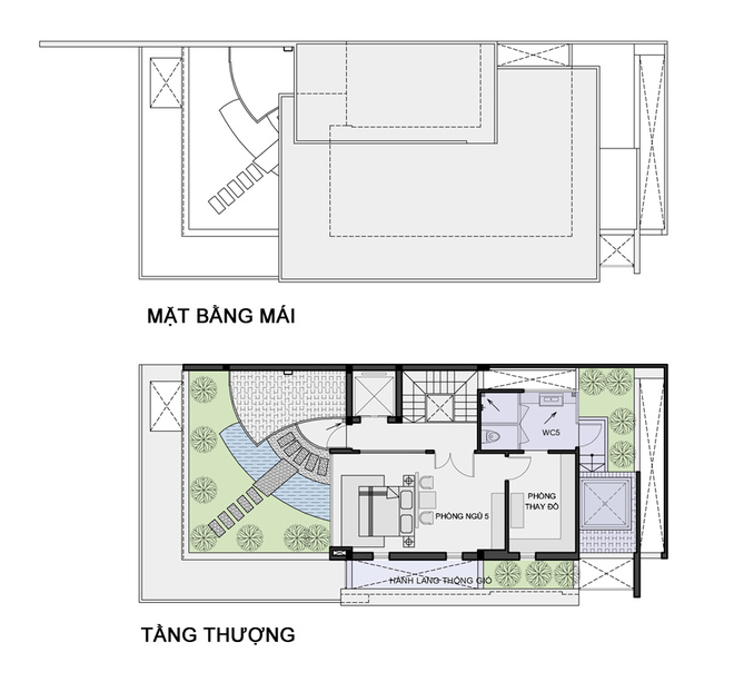 Bản thiết kế chi tiết mặt bằng từng tầng của ngôi nhà.2