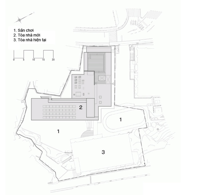 Bản thiết kế các không gian trong trường.