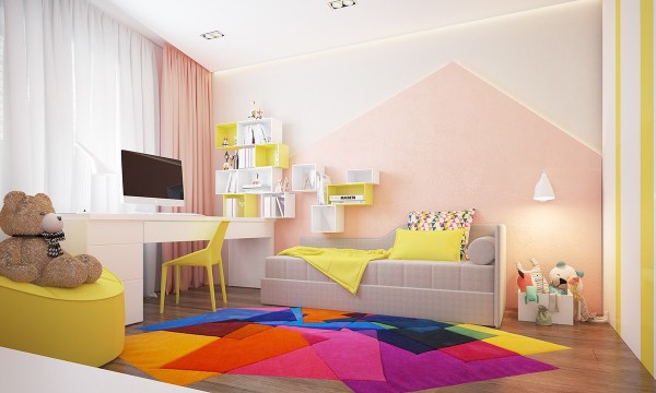 Căn phòng này sử dụng màu sắc phong phú hơn. 