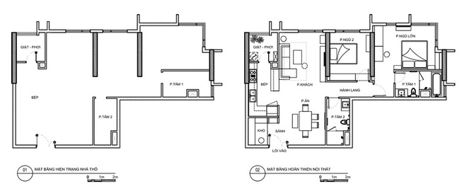 Bản thiết kế và bài trí nội thất của căn hộ 100m2.