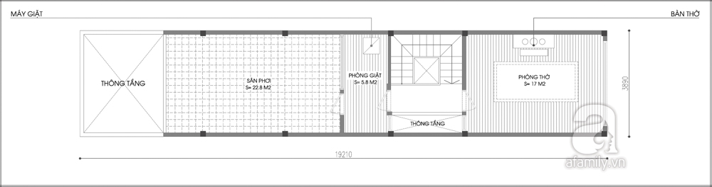 Bản thiết kế mặt bằng tầng tum