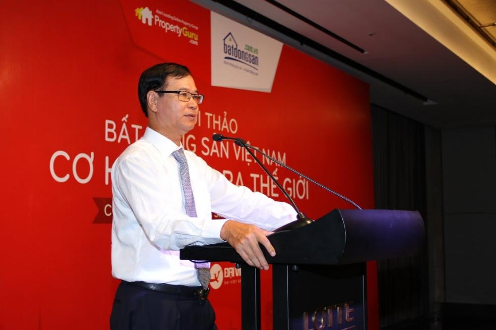  Cục trưởng Cục Quản lý Nhà & Thị trường BĐS, Bộ Xây Dựng - ông Nguyễn Mạnh Hà phát biểu tại Hội thảo