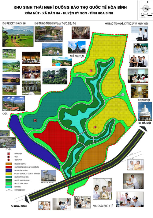 Phối cảnh quy hoạch dự án khu sinh thái Bảo Thọ Quốc tế Hòa Bình 