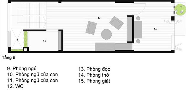 Bản thiết kế và bài trí không gian nội thất của tầng 3, 4 và 5.1