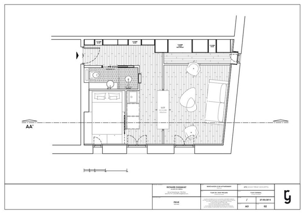 Bản thiết kế không gian căn hộ 30m2 