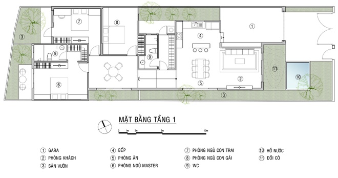 Bản thiết kế và tư vấn bài trí nội thất cho căn nhà trên mảnh đất 240m2.