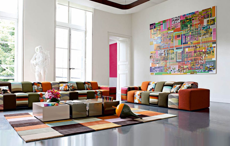 căn phòng khách với sự kết hợp tinh tế của các sắc màu 
