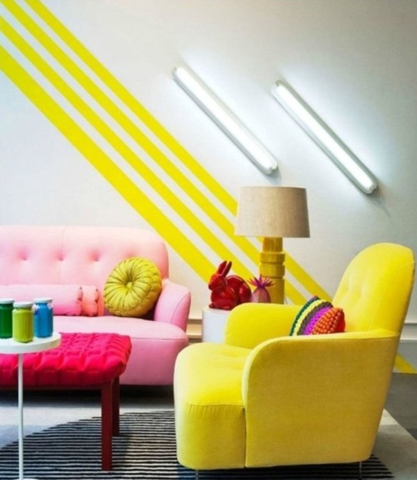 phongkhach4 bab1 Thiết kế phòng khách thêm nổi bật với màu neon