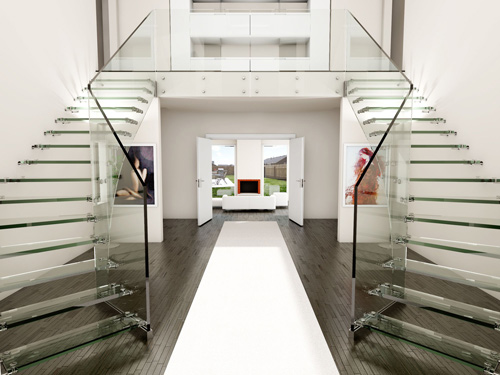 53 eb21 Cầu thangvô hình giữa nhà, tạo cảm giác không gian rộng rãi