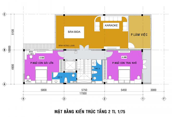 Mặt bằng tư vấn thiết kế tầng 2