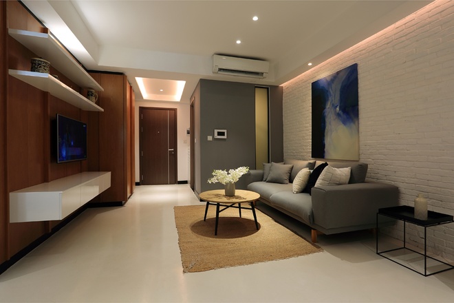 Căn nhà sử dụng tông màu trung tính và các biện pháp tối ưu hóa không gian