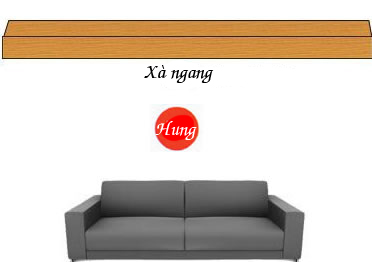 Không nên đặt ghế sofa dưới xà ngang