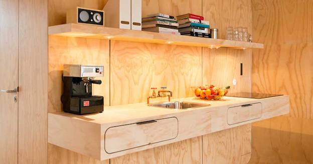 Wikkelhouse cũng có thể thêm vào những không gian cho một nhà bếp  ​và phòng tắm để tạo thành nơi cư trú dài hạn