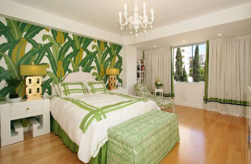 Phòng ngủ mang những mảng màu xanh cổ điển