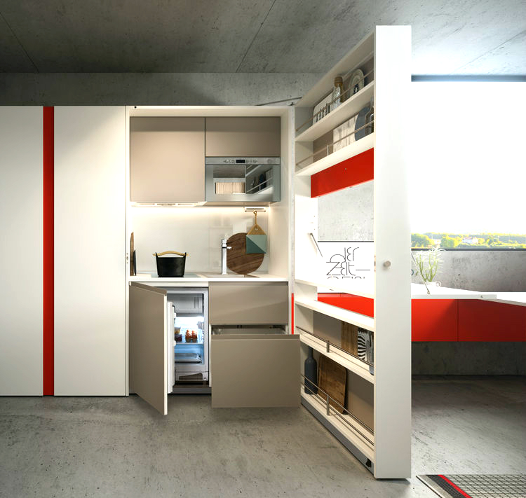 Tủ lạnh được giấu kín trong kệ bếp nhưng vẫn vô cùng tiện nghi,  ​thiết kế này chắc chắn sẽ tiết kiệm được đáng kể diện tích căn nhà