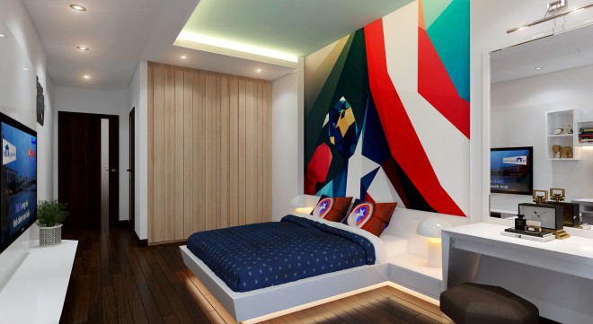 Phòng ngủ con trai với những điểm nhấn màu sắc cá tính