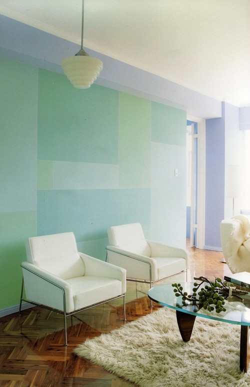 Những gam màu paste thanh lịch mang lại không gian hiện đại cho phòng khách