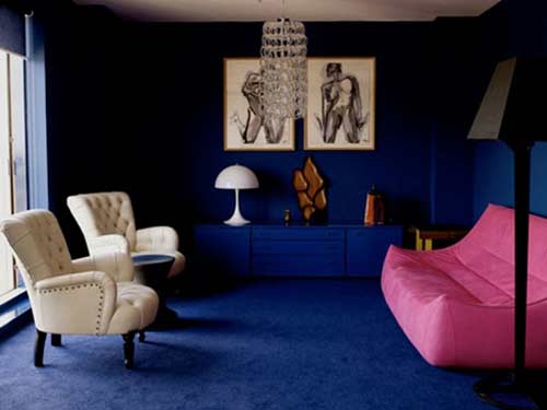 Màu lam là một gam màu không mấy phổ biến trong thiết kế nội thất và cả trong màu sơn nhà