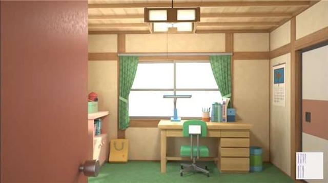 Phòng của Nobita được thiết kế ở tầng 2