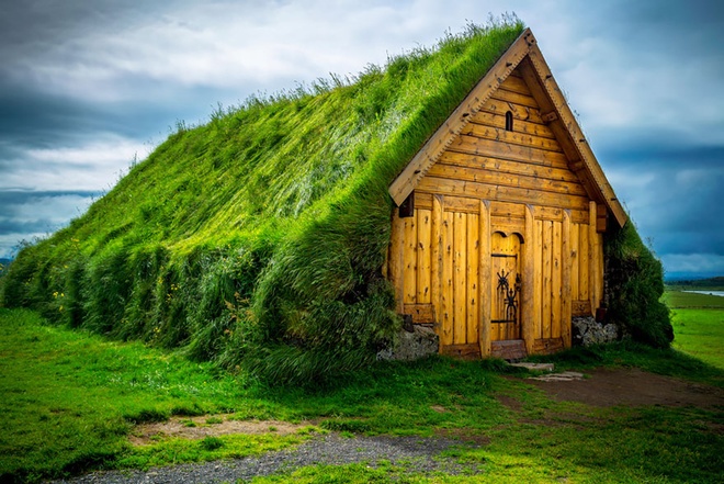 Mái cỏ dày giúp ngôi nhà trở thành một phần của thiên nhiên