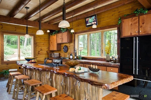 bếp đẹp với nội thất gỗ