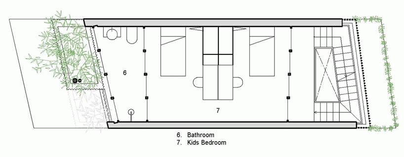 Bố trí không gian tầng 3 nhà ống.