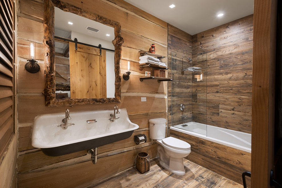 Phòng tắm mang phong cách Rustic