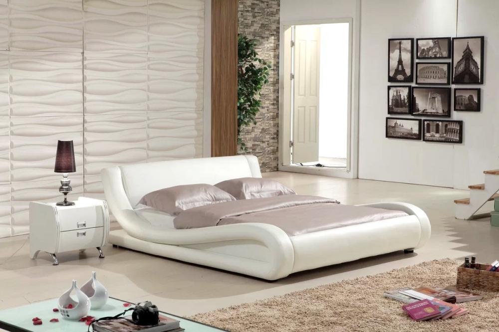 giường cong màu trắng sang trọng