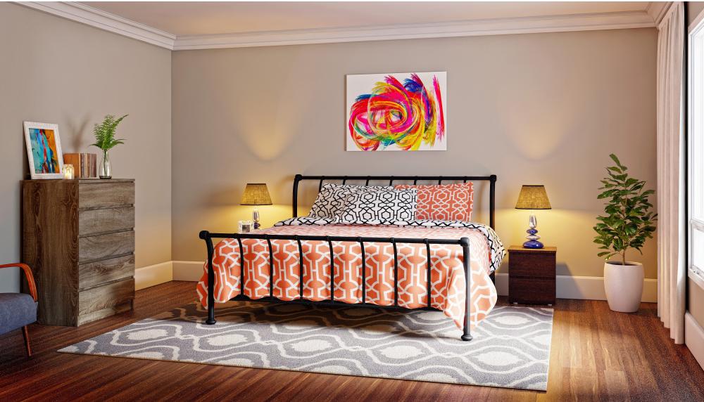 thêm màu sắc tươi sáng cho phòng ngủ phong cách Rustic