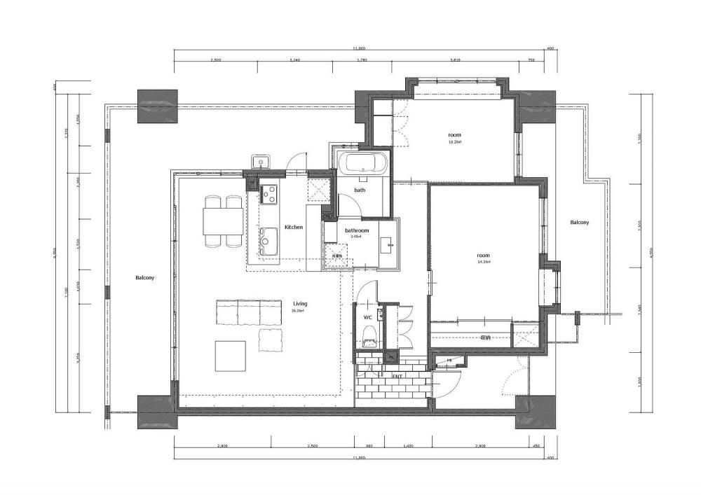 Bản vẽ mặt bằng thiết kế căn hộ 85m2