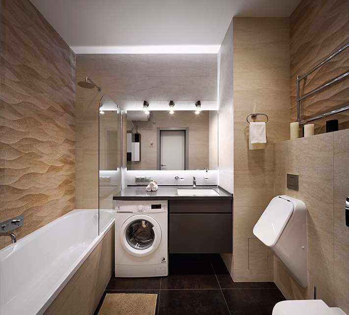 phòng tắm hiện đại dành cho căn hộ nhỏ