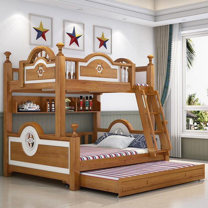 giường tầng bằng gỗ