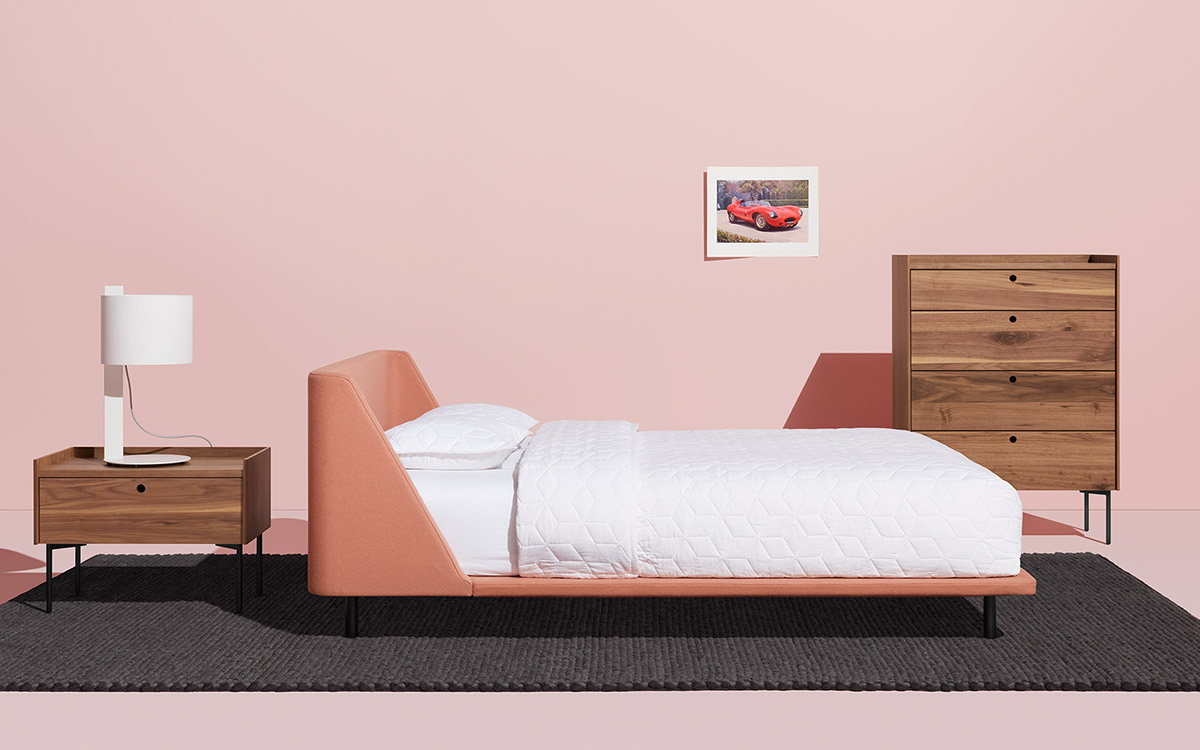 mẫu giường màu hồng san hô 