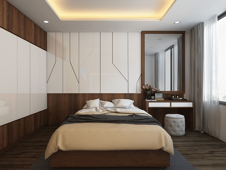 Mẫu thiết kế phòng ngủ vợ chồng hiện đại, đơn giản