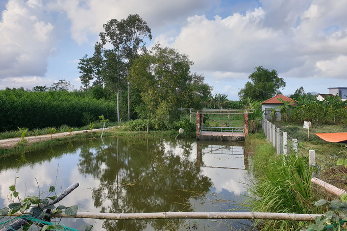 hồ nước trong khuôn viên nhà