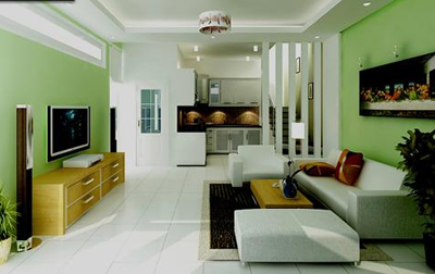 Phối màu phòng khách hợp lý sẽ khiến không gian hài hòa và rộng rãi hơn.            