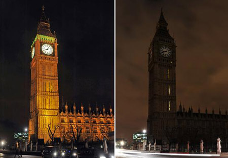 Thủ đô London, Anh cũng hòa cùng chiến dịch toàn cầu.

