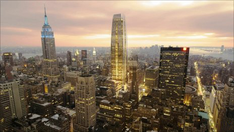 Tòa nhà sắp được xây dựng (giữa) nhiều khả năng sẽ thay thế Empire State trở thành biểu tượng thương mại mới của New York. Ảnh: AFP