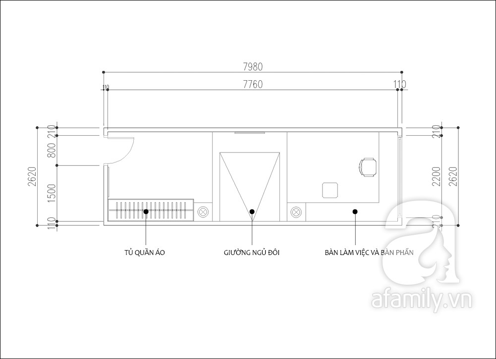 Phương án mặt bằng tư vấn bố trí nội thất.