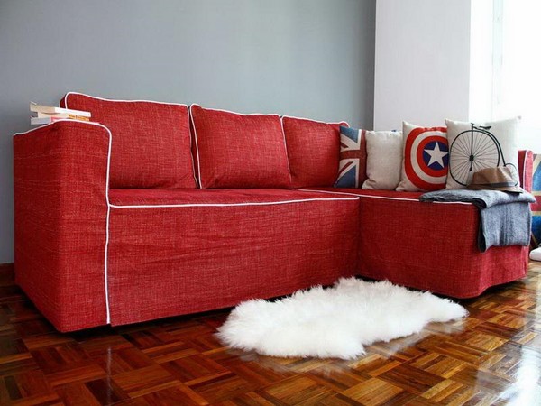 Màu đỏ rực của bộ sofa 