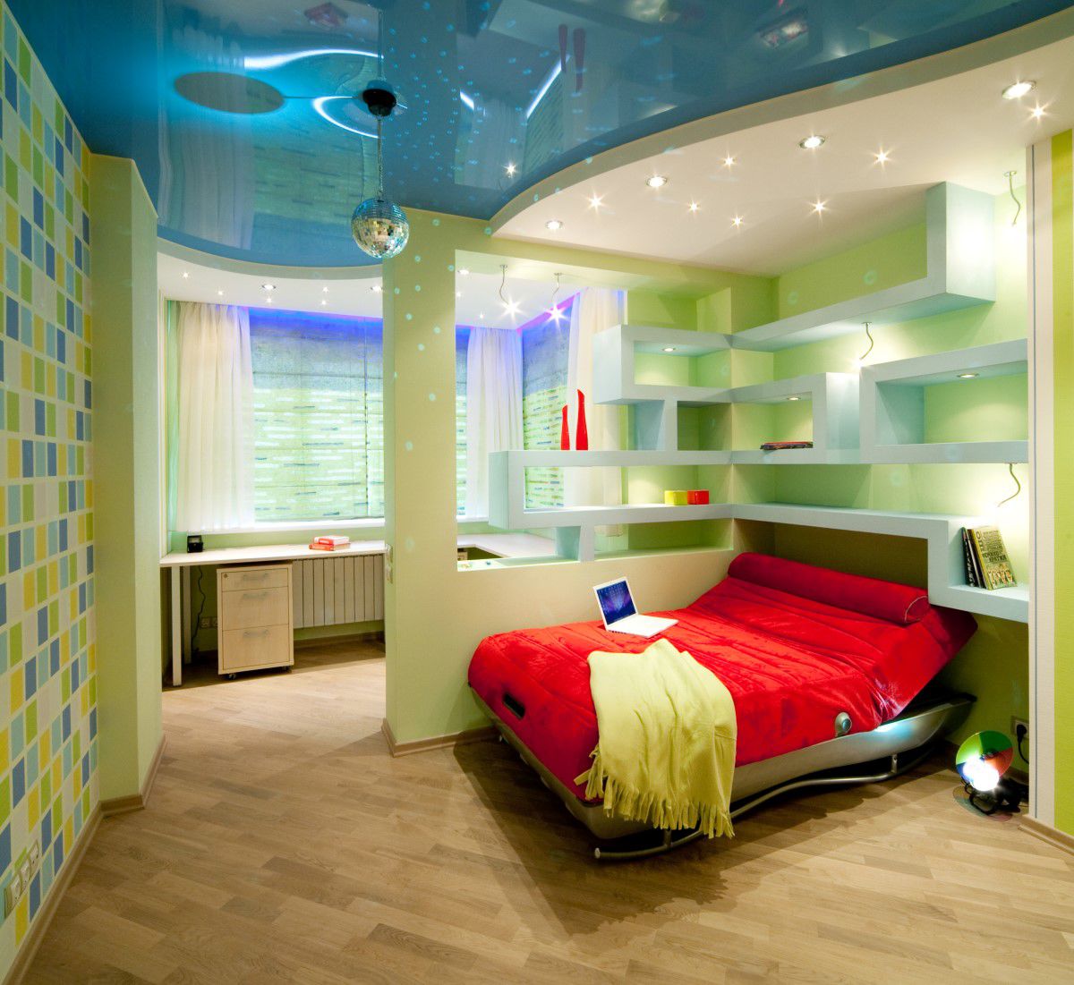 Phòng ngủ thiết kế ấn tượng từ thạch cao.
