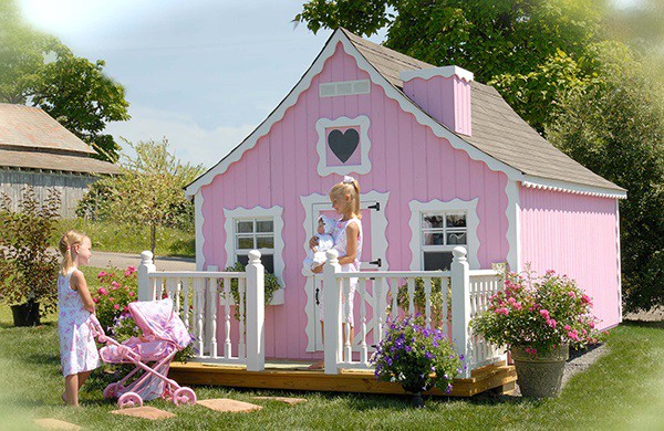 Ngôi nhà màu hồng đáng yêu dành cho bé gái.