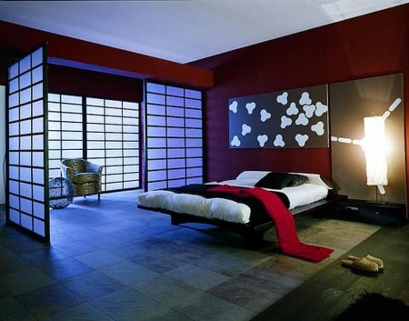 Phòng ngủ mang phong cách Nhật Bản hiện đại.