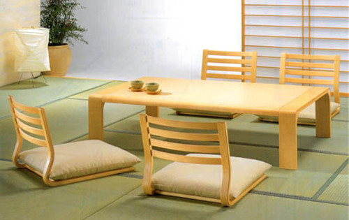 bộ bàn ghế mang phong cách Nhật.