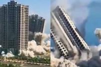 Trung Quốc phá sập 4 tòa nhà cao tầng trong 15 giây