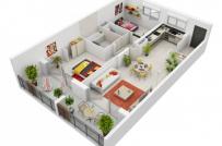 Top 20+ mặt bằng 3D nội thất chung cư đẹp cuốn hút