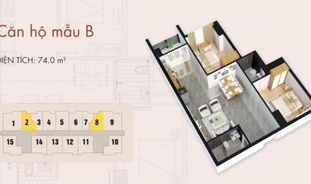 Chung cư C37 Bộ Công An Lê Văn Lương 74m2, giá 25.65tr/m2