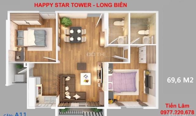 Vintep mở bán CC Happy Star Tower Long Biên, vay gói 30.000 tỷ, full NT, 0977.220.678